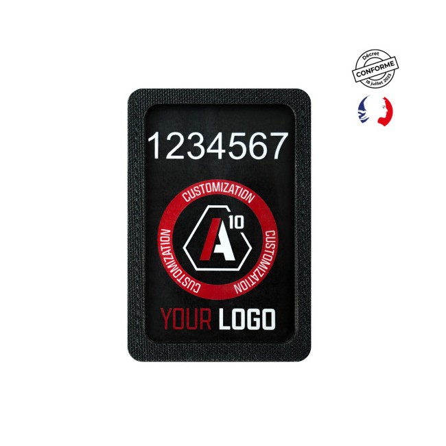 Porte n° d'identification + logo velcro poitrine SÉCU-ONE noir