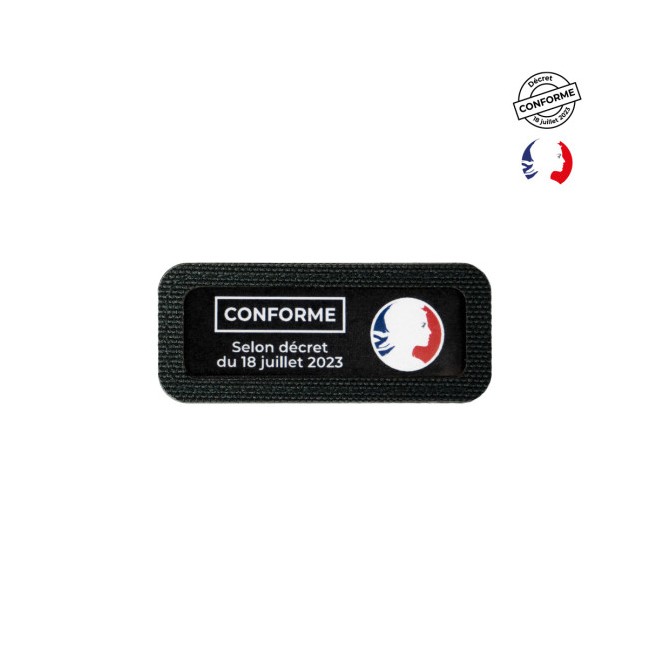 Porte n° d'identification velcro poitrine SÉCU-ONE noir