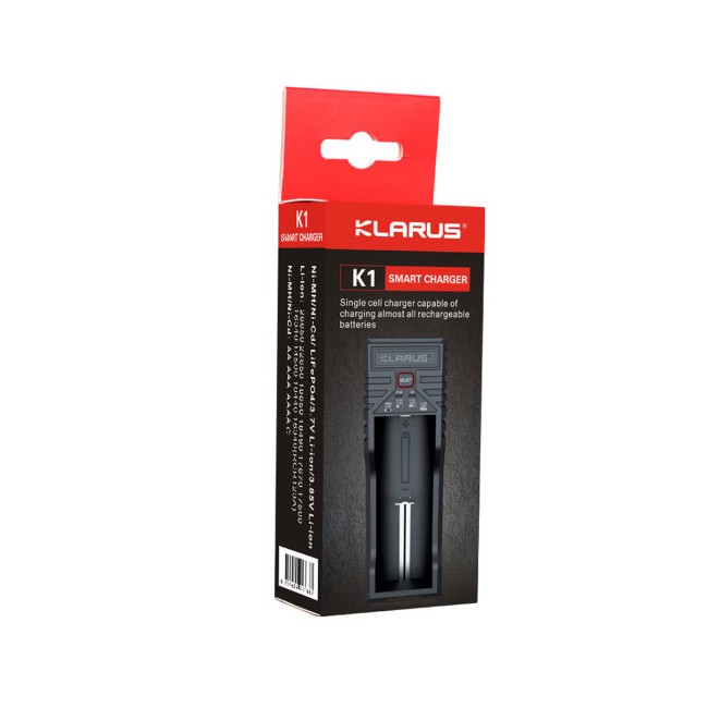 Chargeur simple K1 PRO pour batteries rechargeables 21700/18650/16340/14500